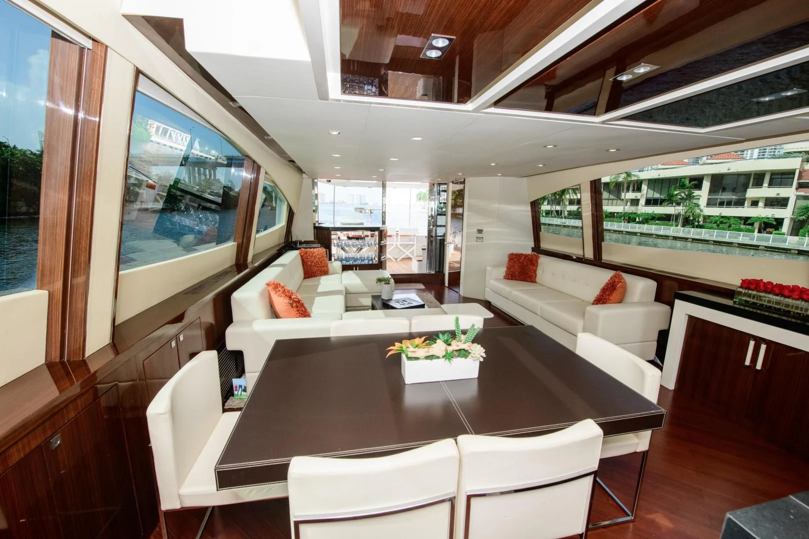 a room with a table and chairs aboard CHAPTER II Yacht for Sale