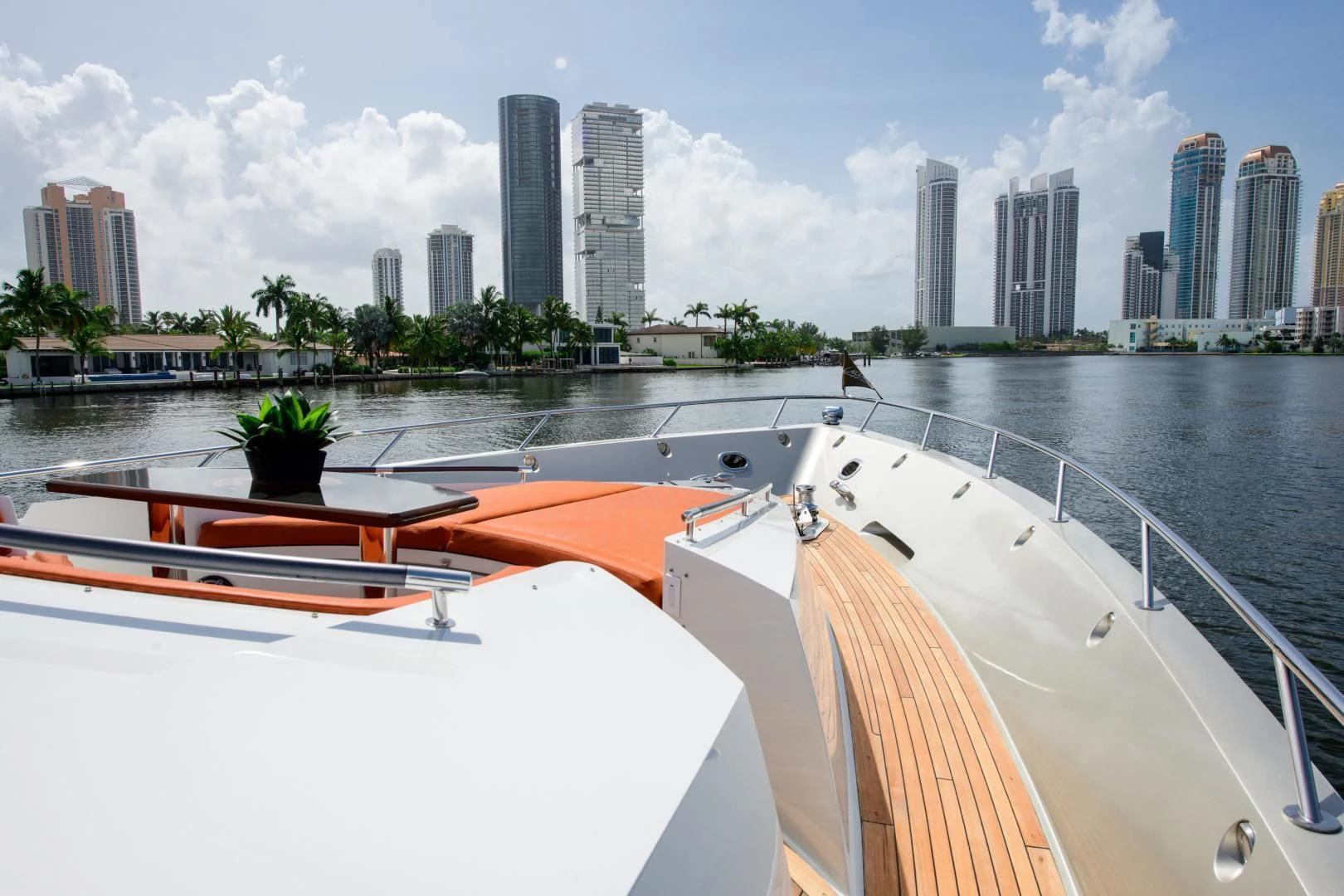 a view of a city from a balcony aboard CHAPTER II Yacht for Sale