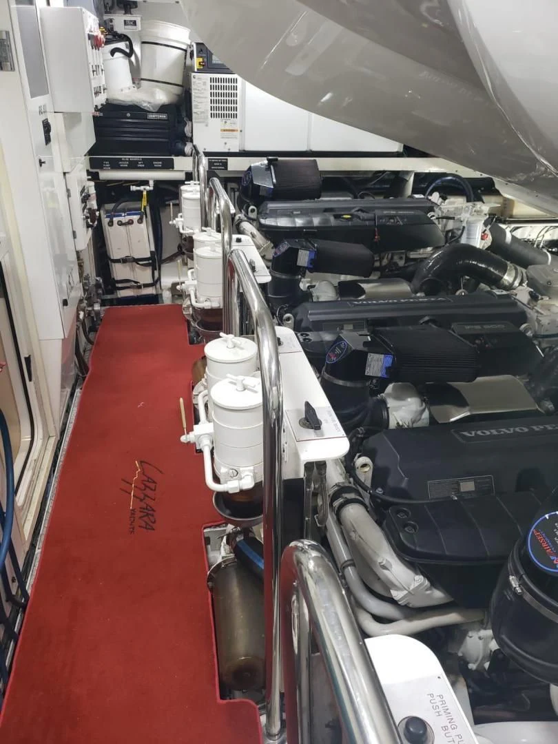a vehicle with a large red floor aboard CHAPTER II Yacht for Sale