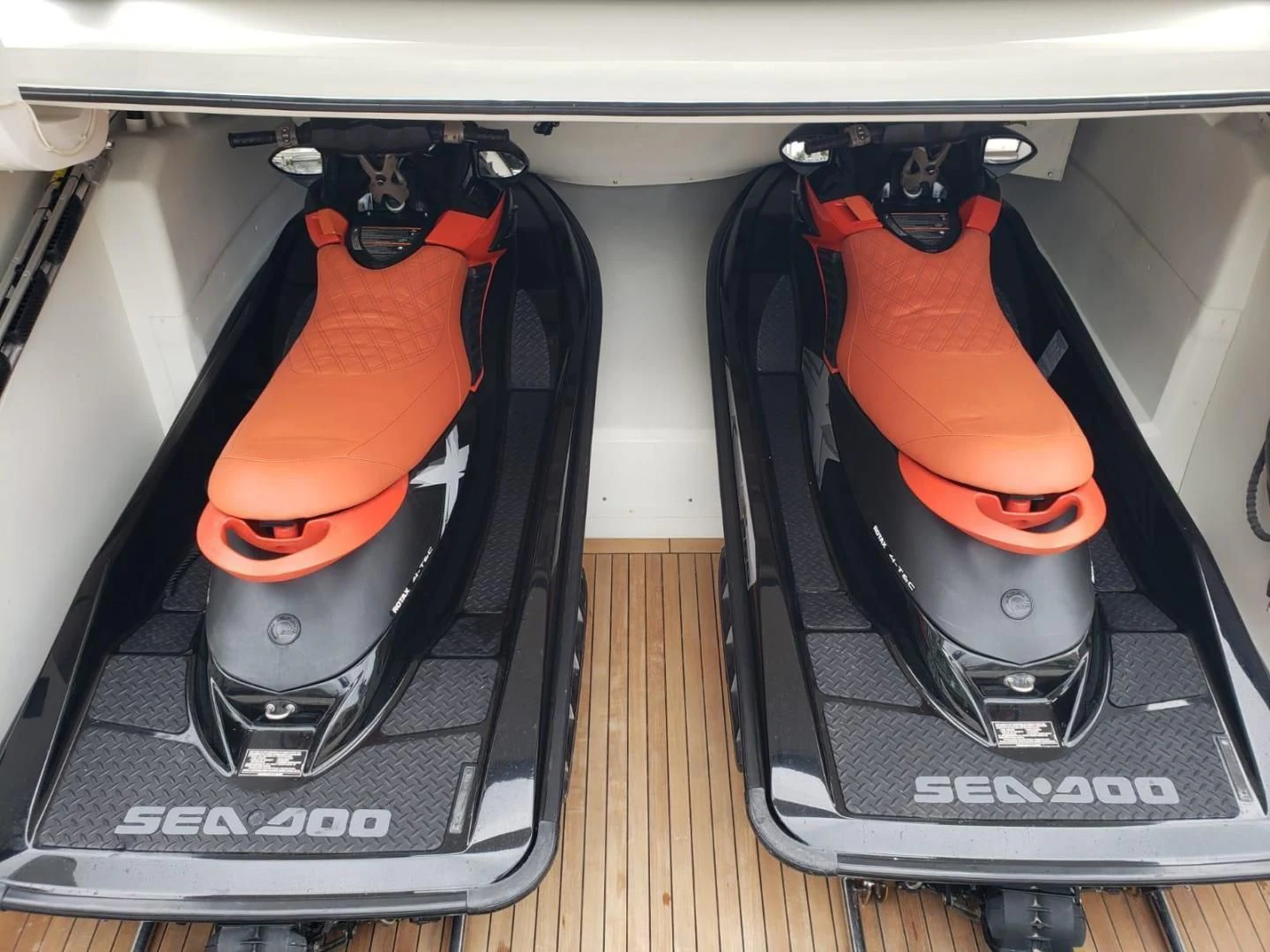 two black and orange rubber boots aboard CHAPTER II Yacht for Sale