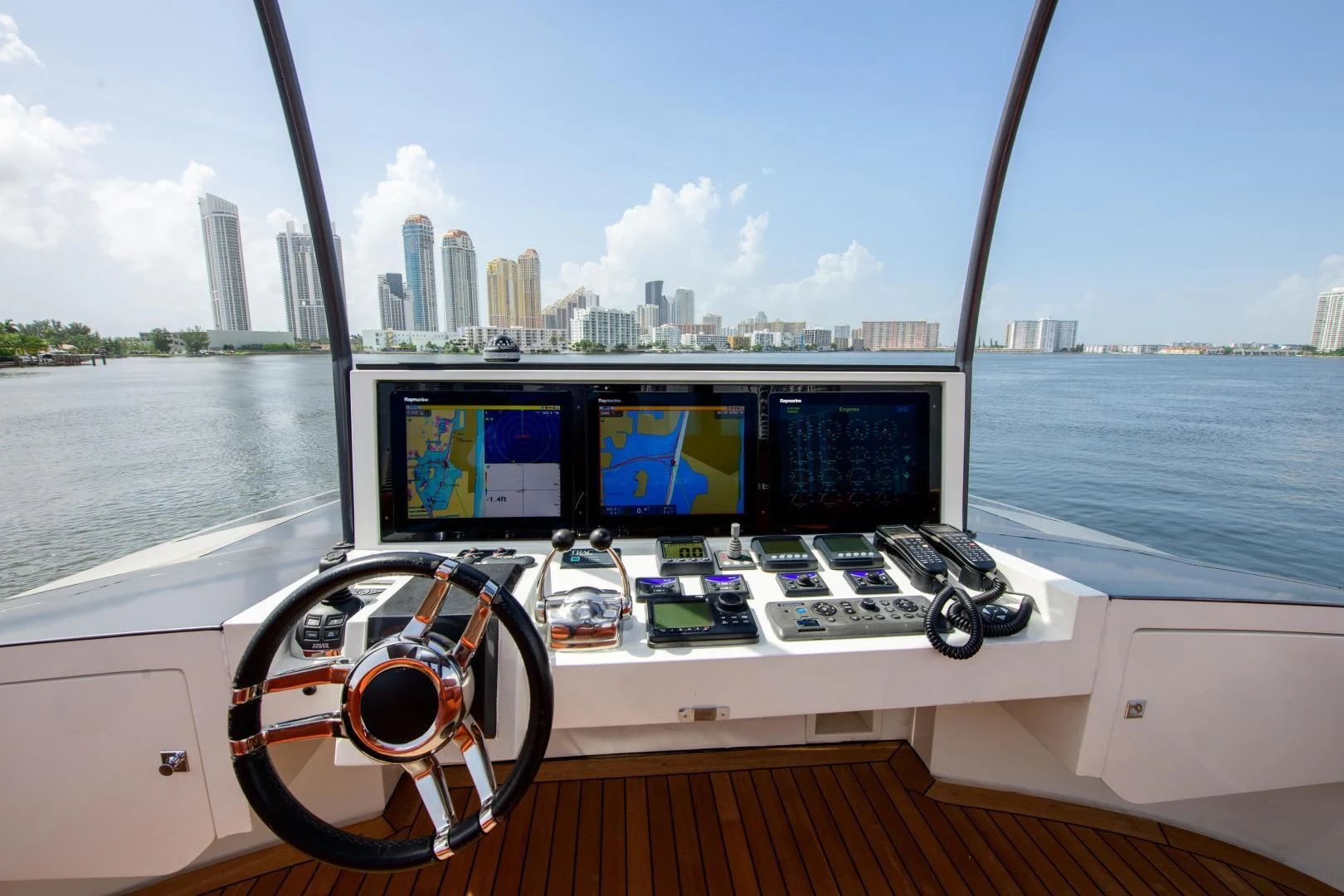 a boat with a large screen aboard CHAPTER II Yacht for Sale