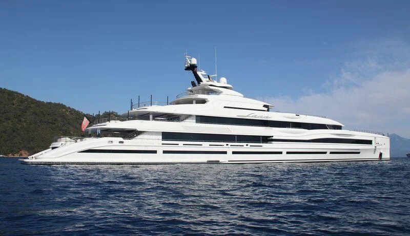 a white yacht on the water aboard MAR Yacht for Sale
