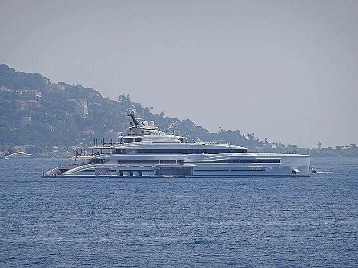 a large ship in the water aboard MAR Yacht for Sale