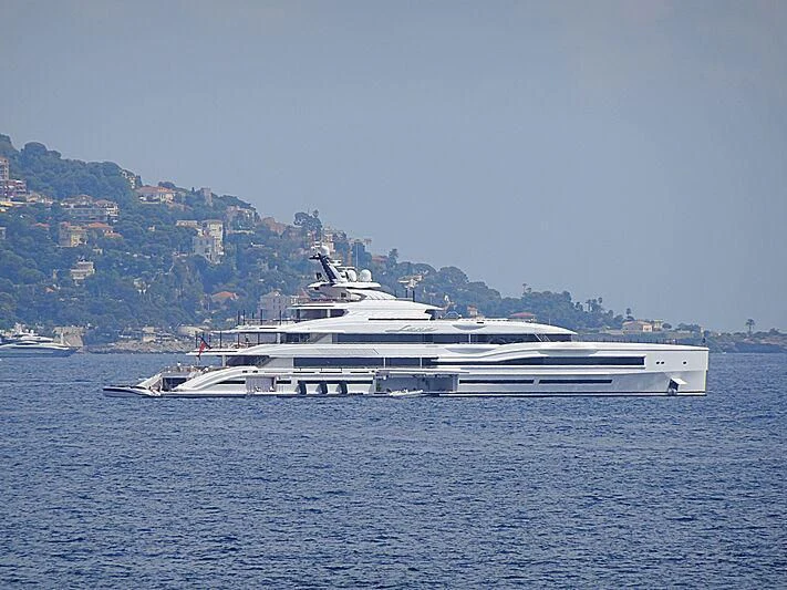 a large white boat in the water aboard MAR Yacht for Sale