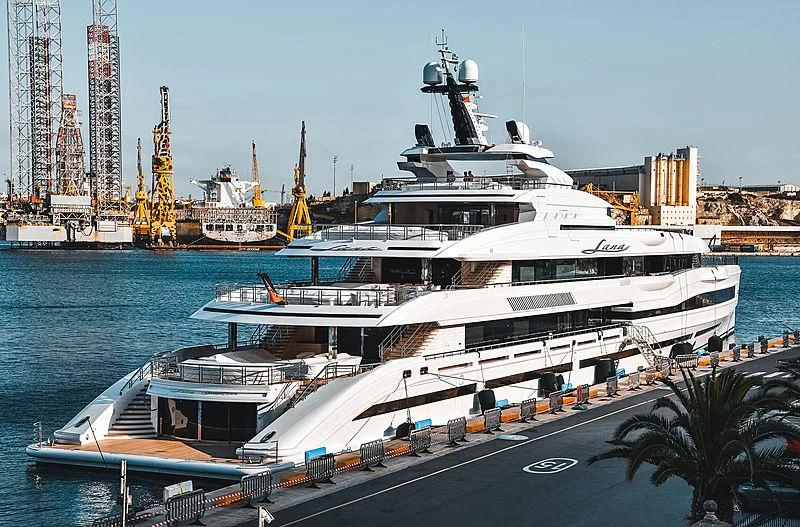 a large white boat in the water aboard MAR Yacht for Sale