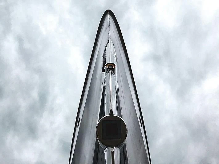 a tall tower with a round top aboard MAR Yacht for Sale