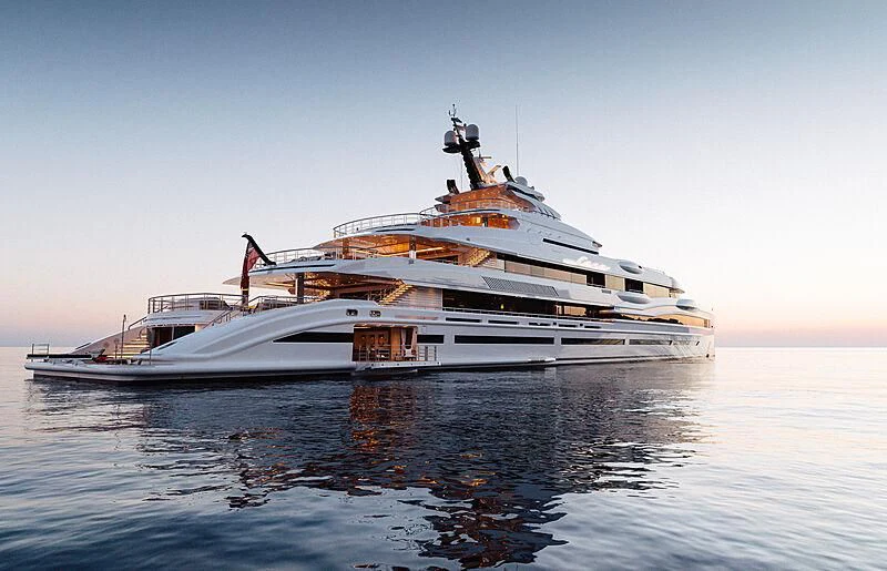 a large white boat on the water aboard MAR Yacht for Sale