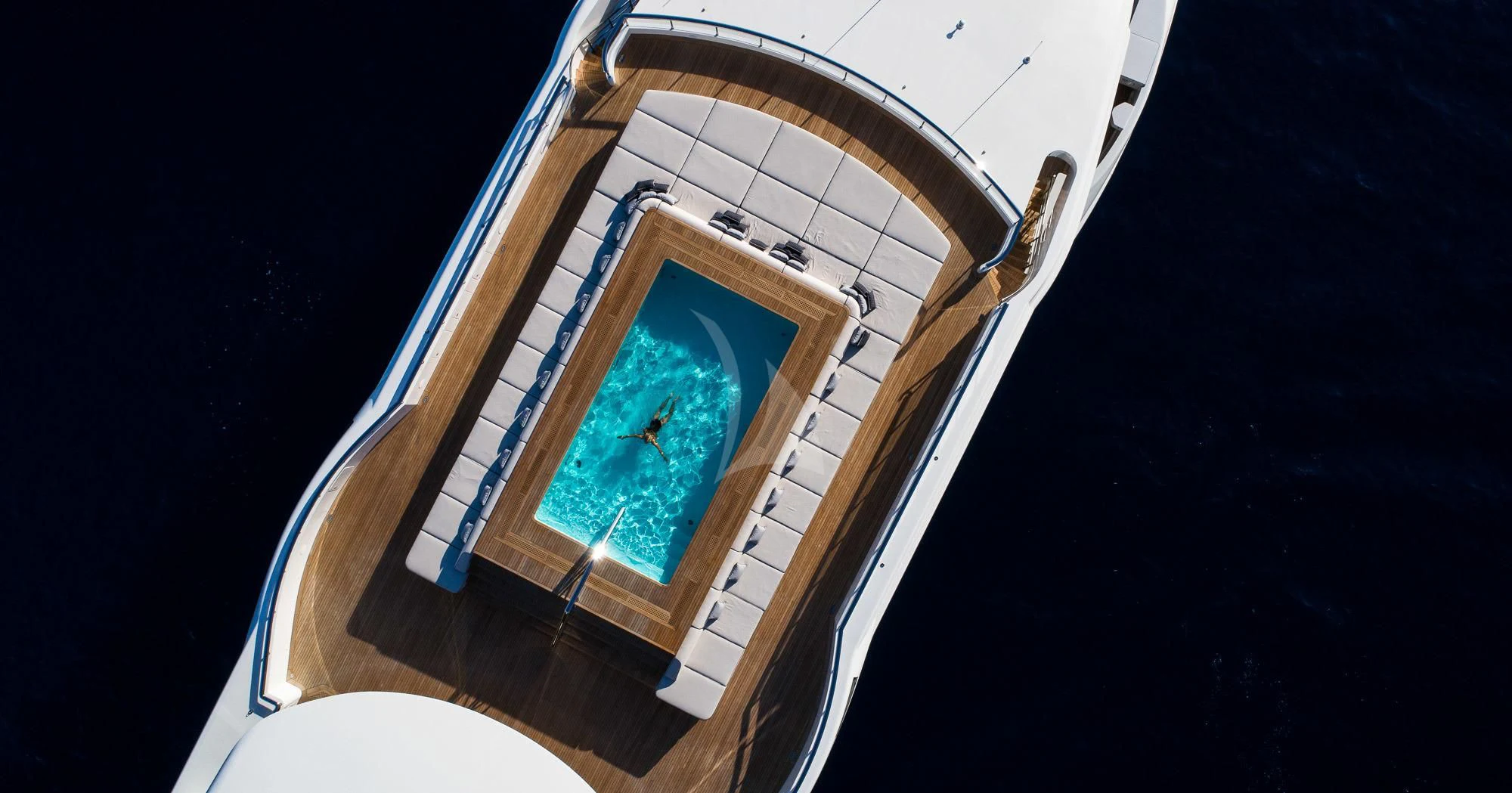 a view of a plane through a window aboard MAR Yacht for Sale