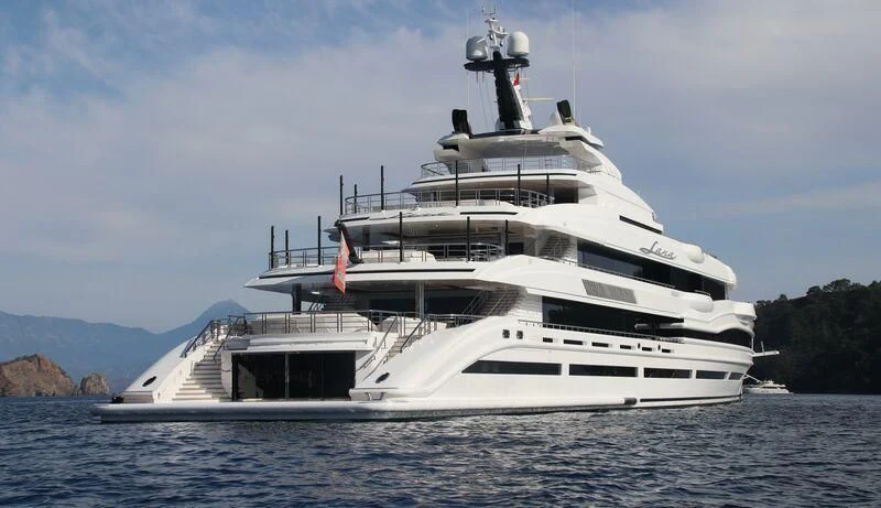 a large white yacht aboard MAR Yacht for Sale