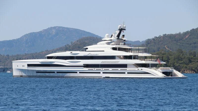 a white yacht on the water aboard MAR Yacht for Sale
