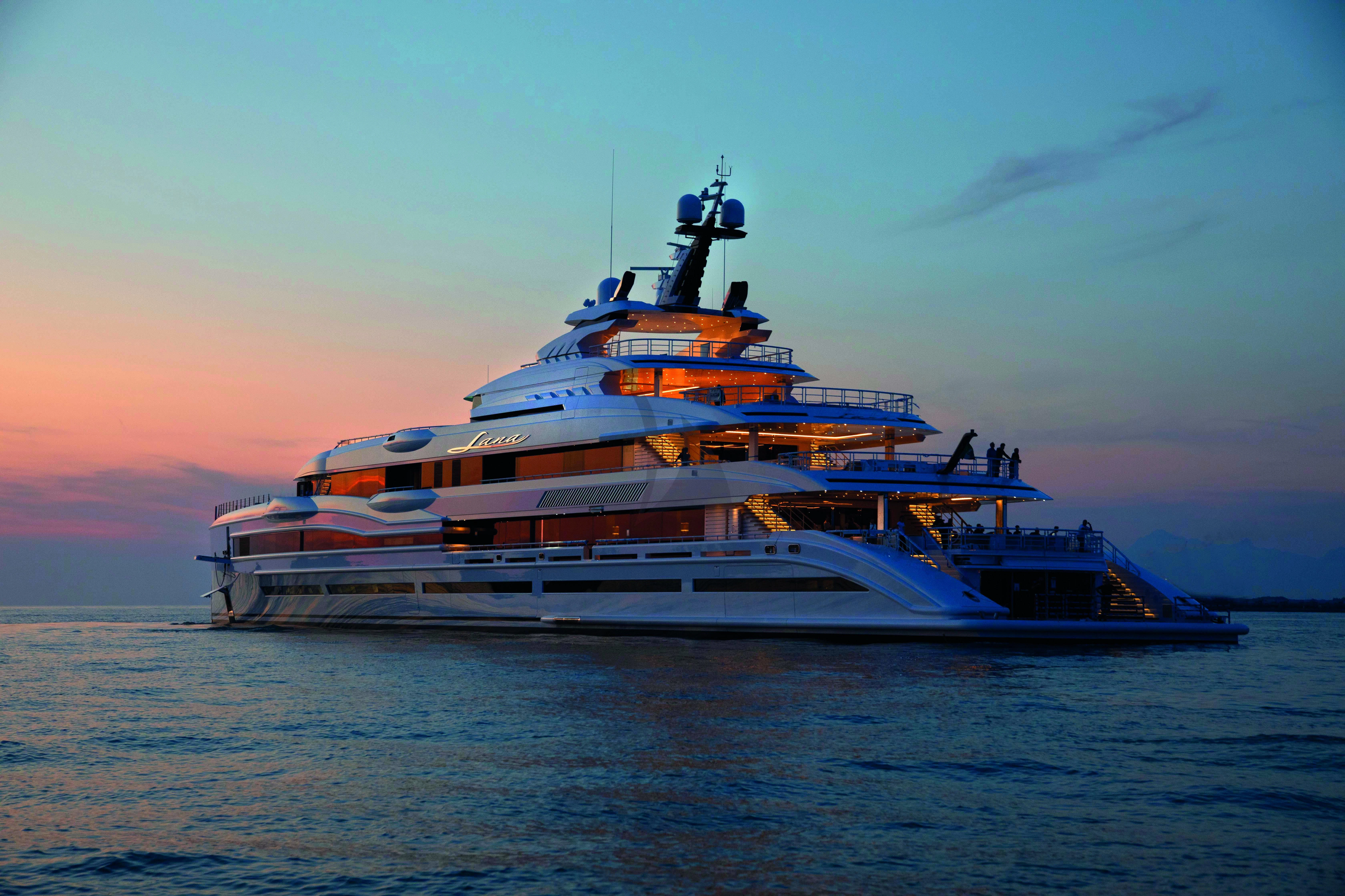 a large ship in the water aboard MAR Yacht for Sale