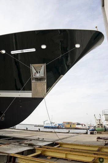 a large black and white boat aboard EMERALD Yacht for Charter