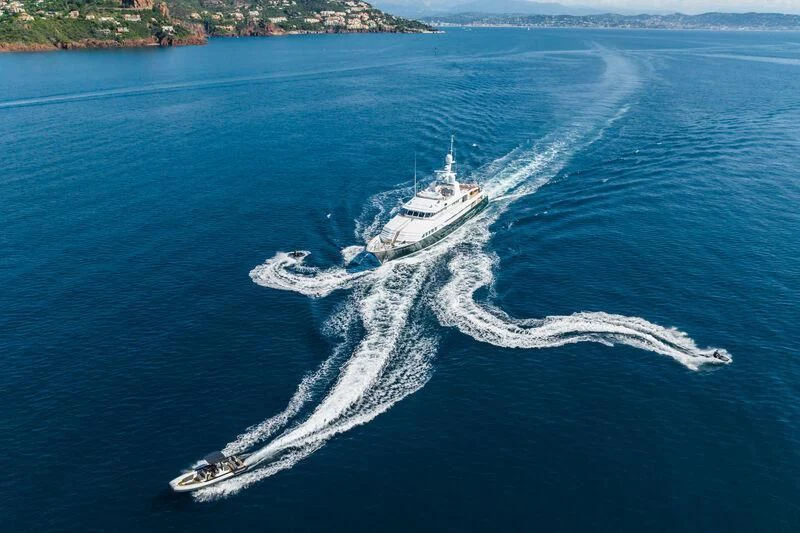 a boat on the water aboard EMERALD Yacht for Charter