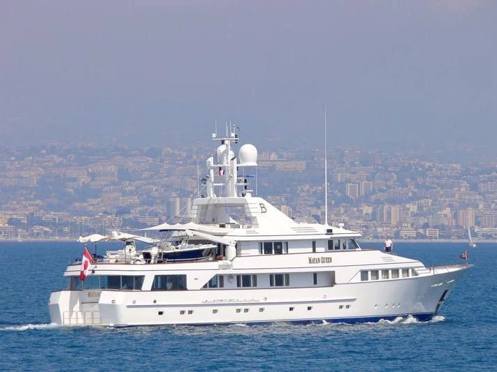 a large white boat aboard EMERALD Yacht for Charter