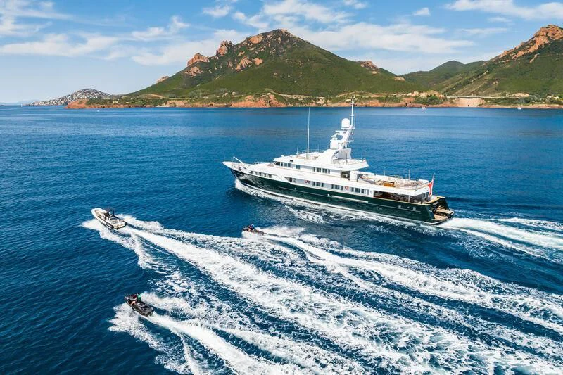 a ship on the water aboard EMERALD Yacht for Charter