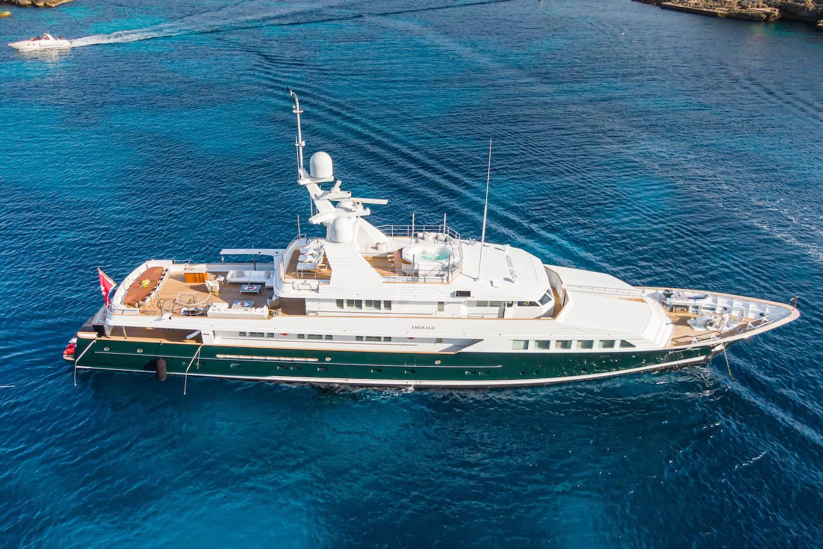 a boat on the water aboard EMERALD Yacht for Charter