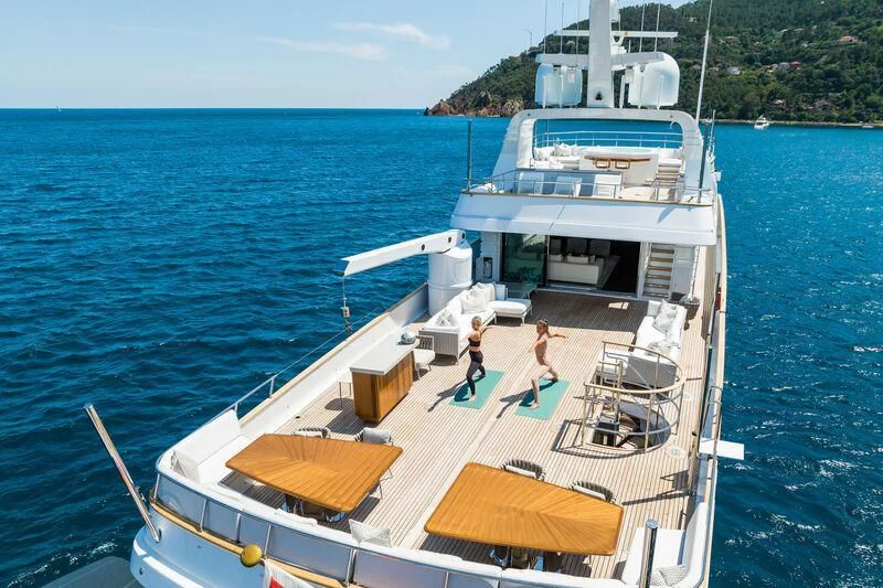 a boat in the water aboard EMERALD Yacht for Charter