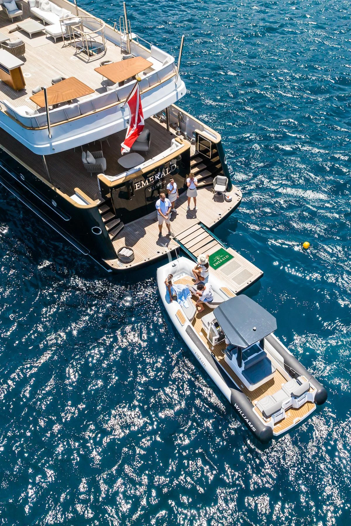a boat on the water aboard EMERALD Yacht for Charter
