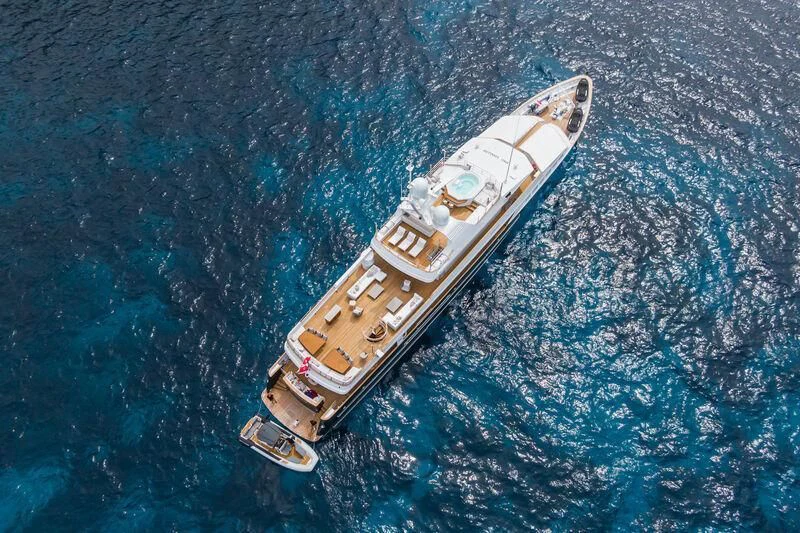 a satellite in space aboard EMERALD Yacht for Charter