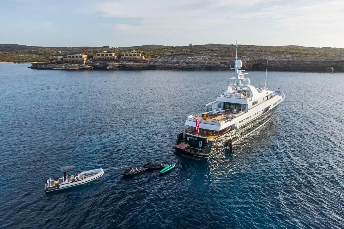 a boat in the water aboard EMERALD Yacht for Charter