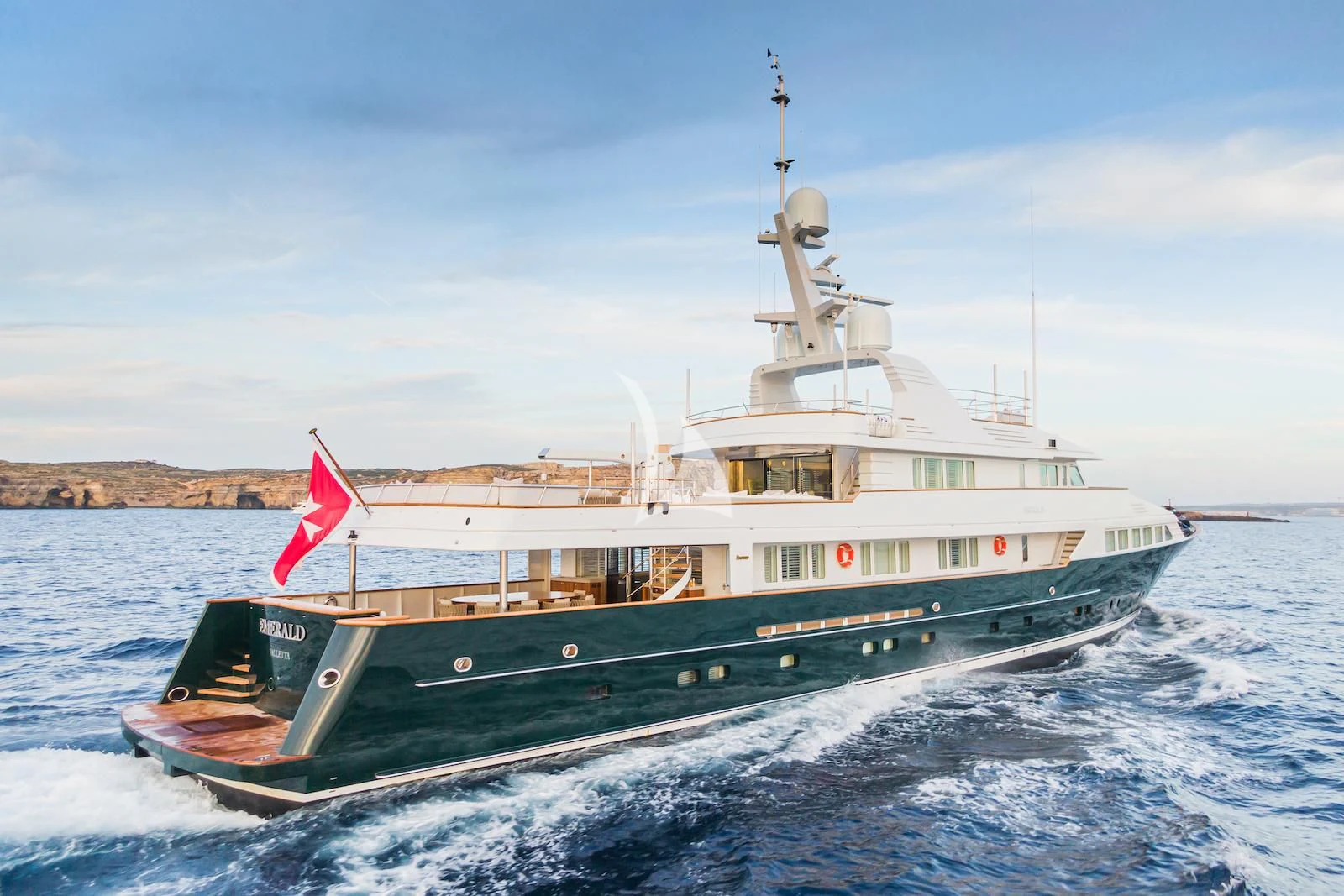 a boat on the water aboard EMERALD Yacht for Charter