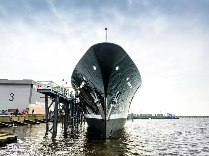 a large statue in the water aboard EMERALD Yacht for Charter