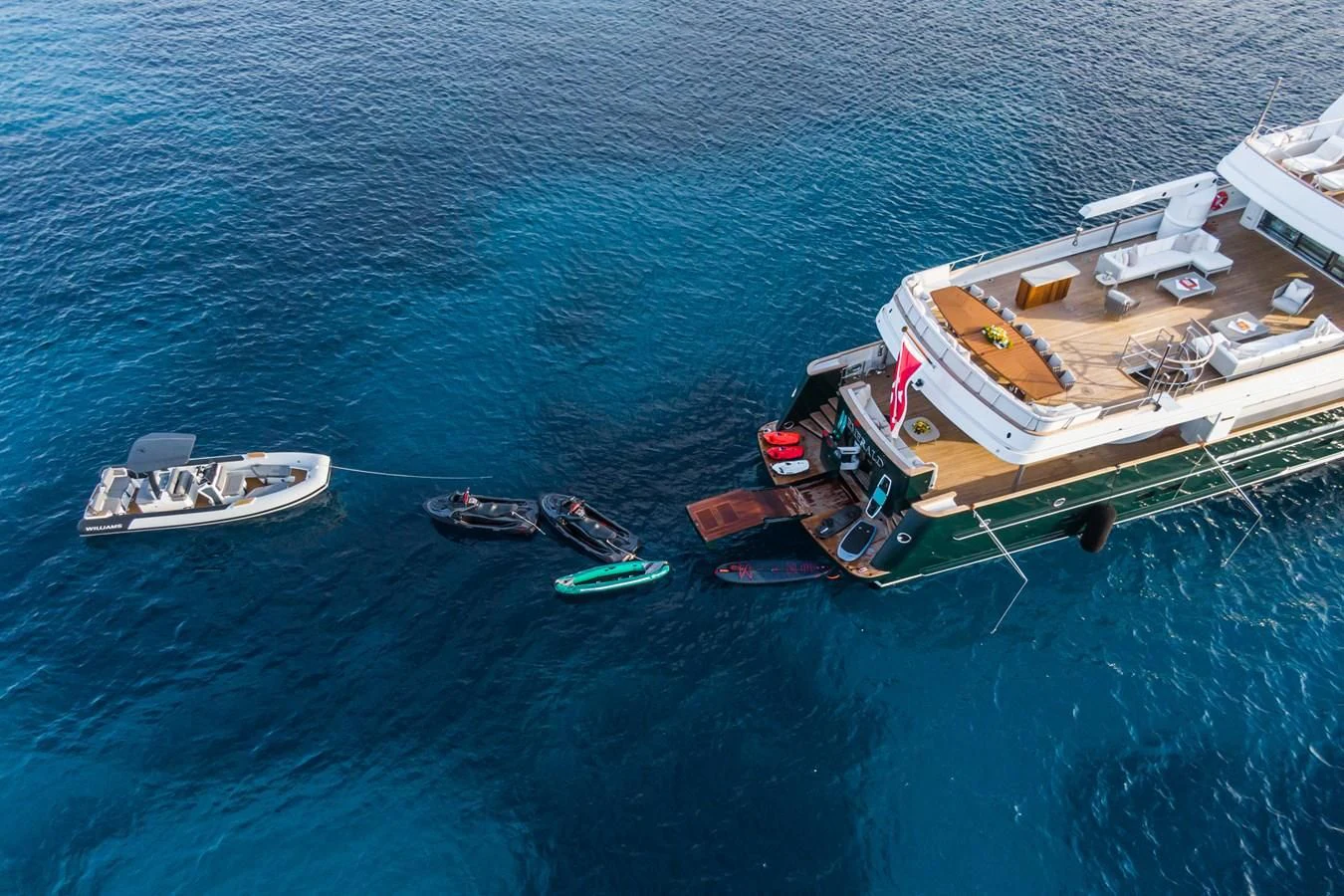 boats in the water aboard EMERALD Yacht for Charter