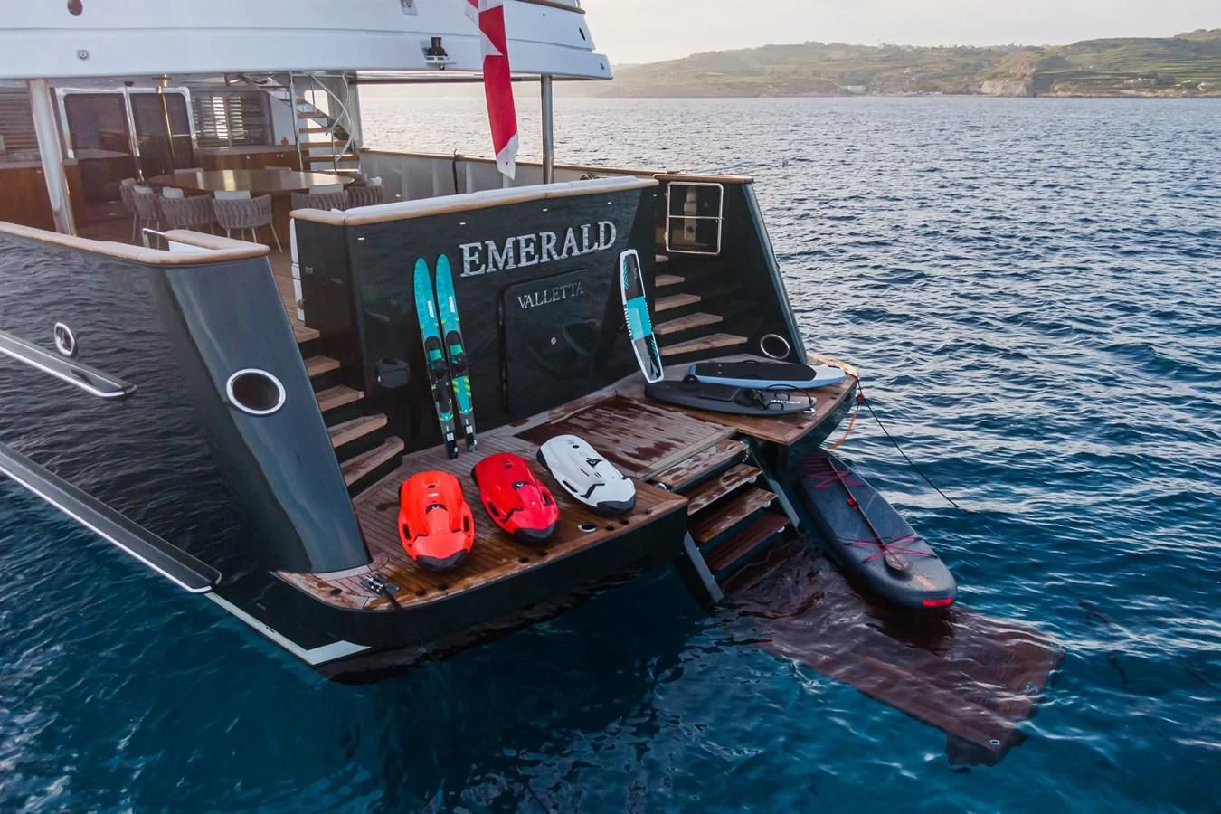 a boat on the water aboard EMERALD Yacht for Charter