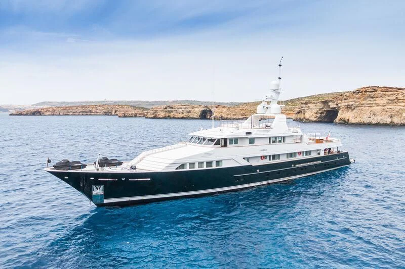 a boat in the water aboard EMERALD Yacht for Charter