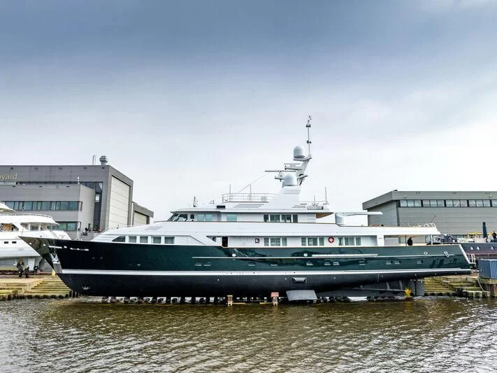a large boat in the water aboard EMERALD Yacht for Charter