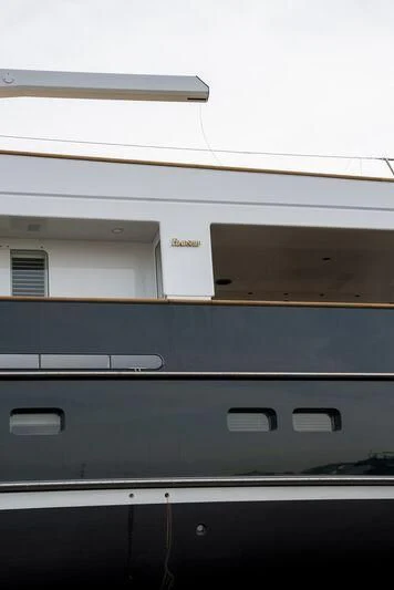 a close-up of a train aboard EMERALD Yacht for Charter