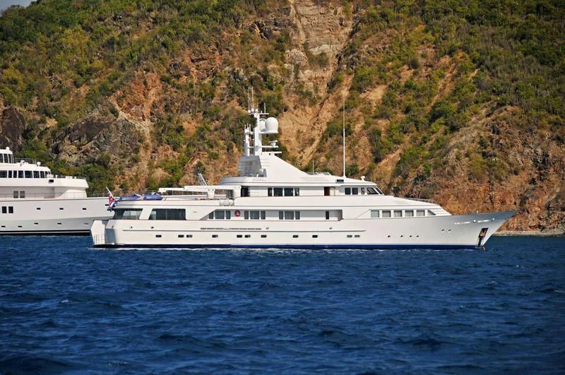 a couple of white boats in the water aboard EMERALD Yacht for Charter