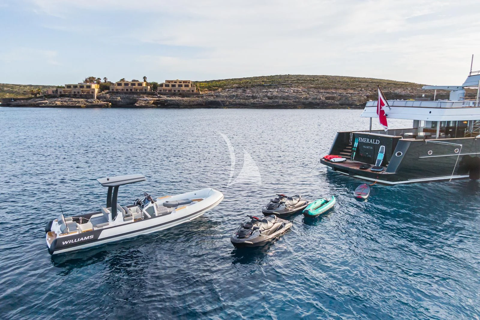 boats in the water aboard EMERALD Yacht for Charter