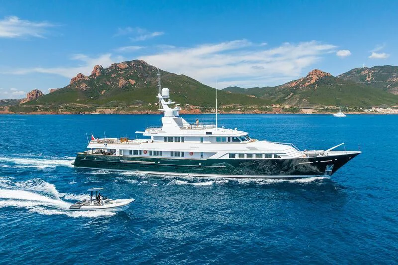 a boat on the water aboard EMERALD Yacht for Charter