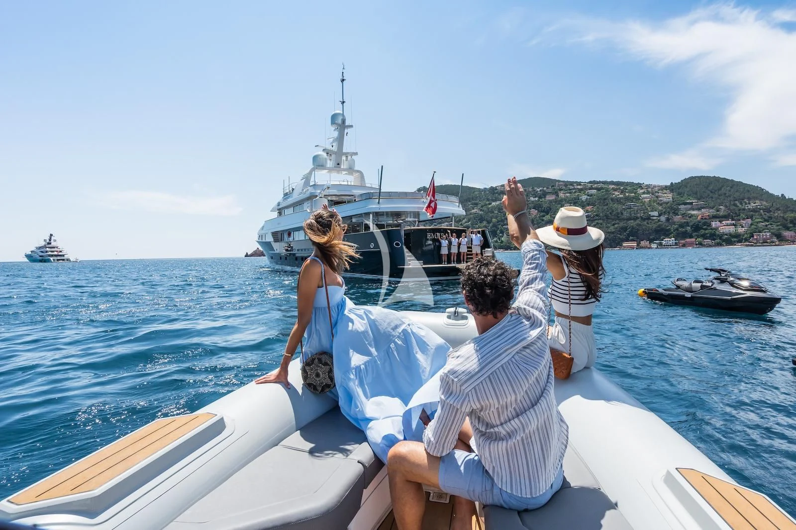 a group of people on a boat aboard EMERALD Yacht for Charter