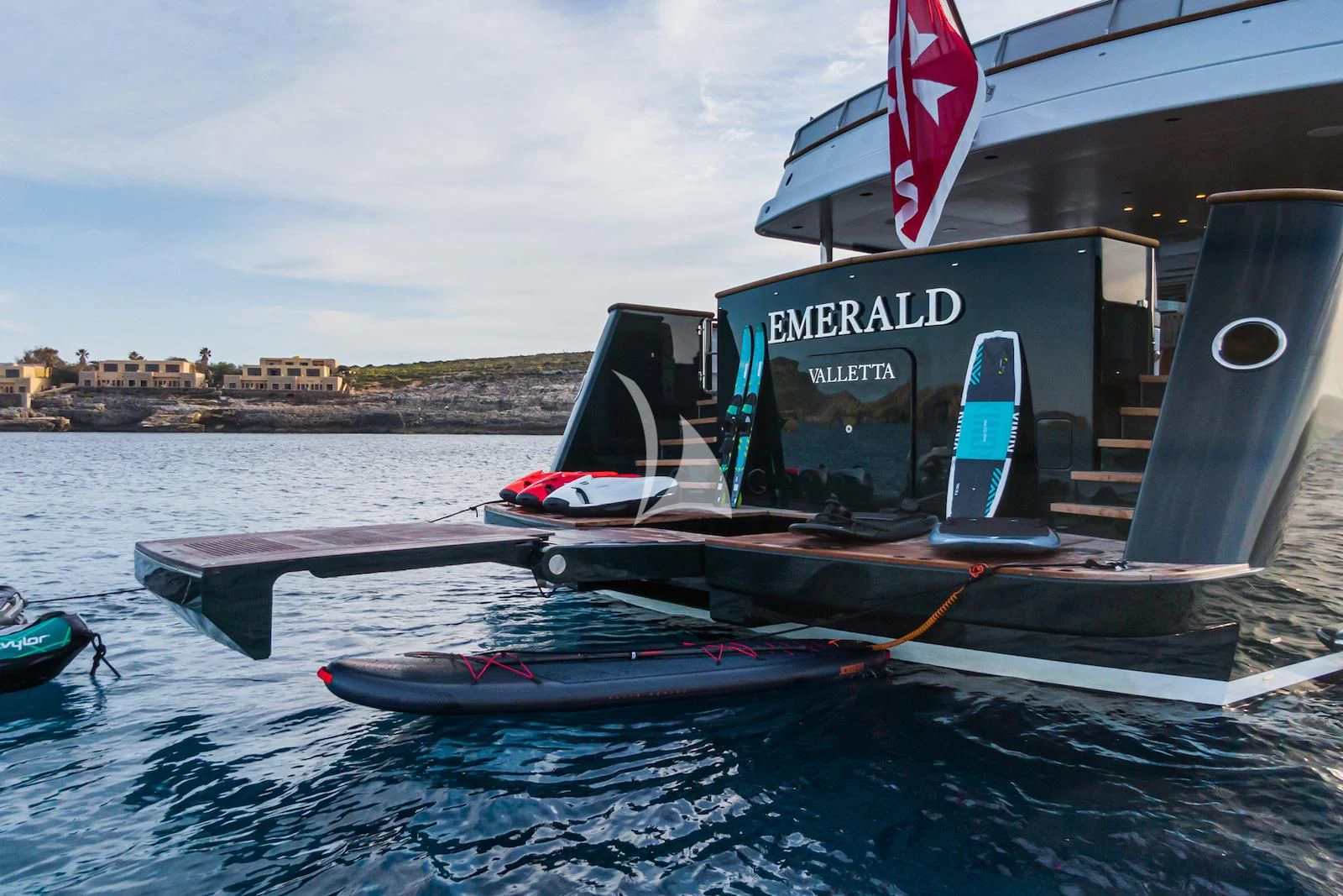 a boat on the water aboard EMERALD Yacht for Charter