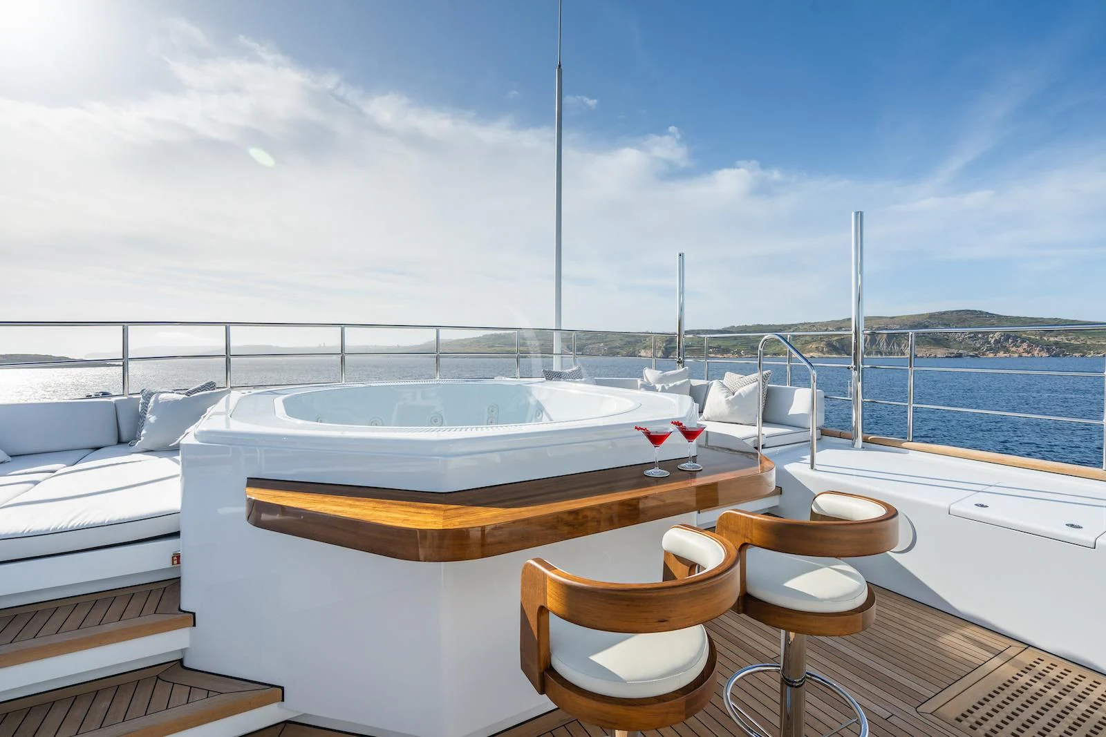 a boat on a deck aboard EMERALD Yacht for Charter