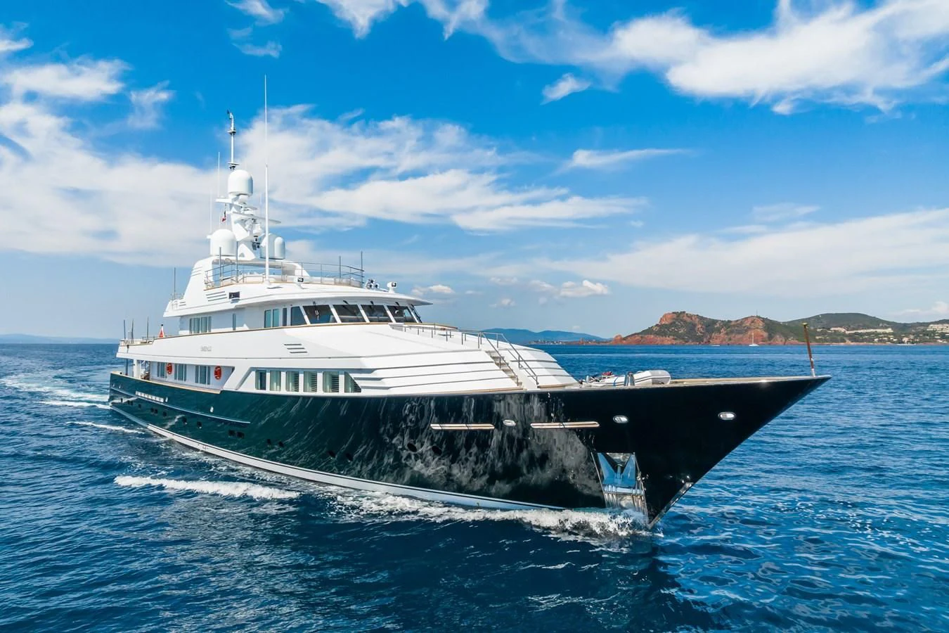a large boat in the water aboard EMERALD Yacht for Charter