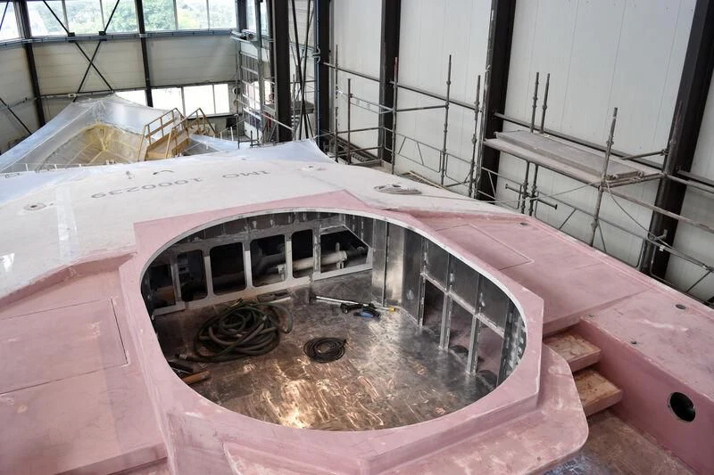 a dirty pink car aboard EMERALD Yacht for Charter