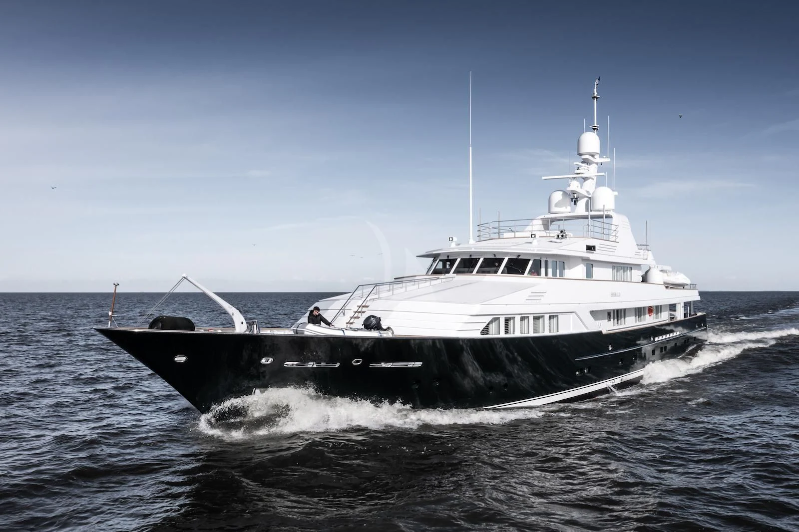 a boat on the water aboard EMERALD Yacht for Charter