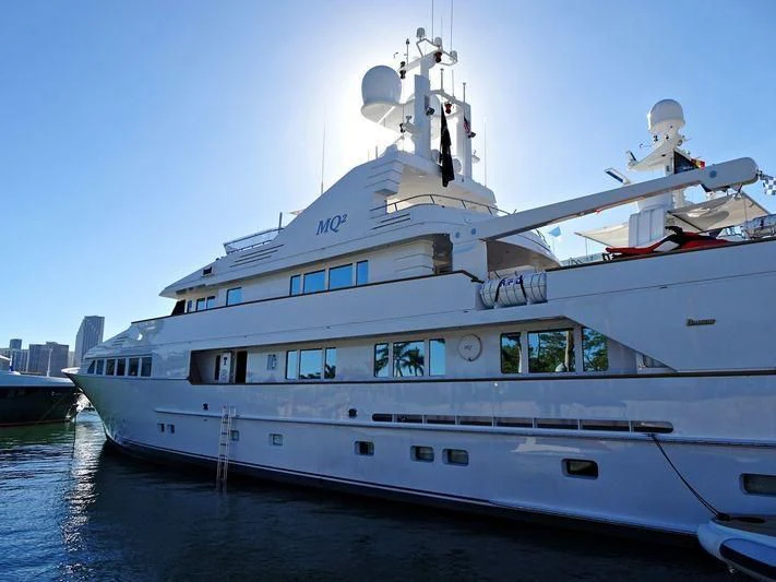 a large white boat aboard EMERALD Yacht for Charter
