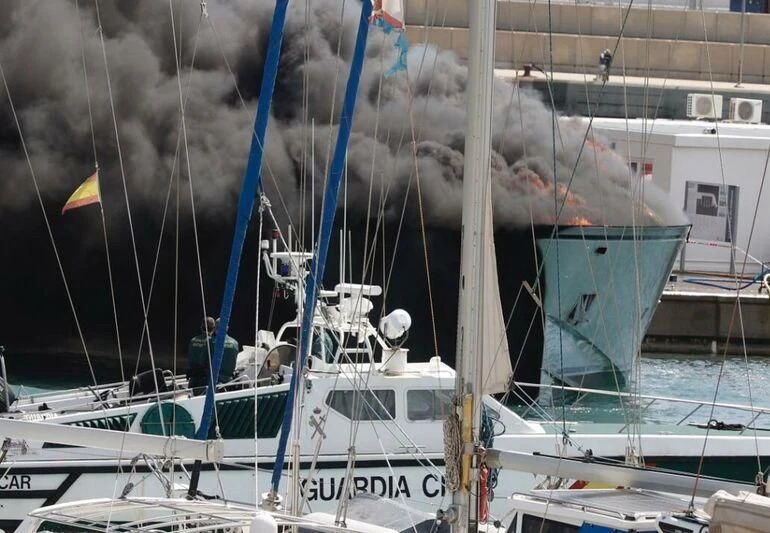 a boat with water coming out of it aboard PESA Yacht for Sale