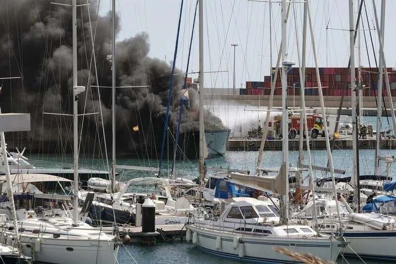 a group of boats are parked in a harbor aboard PESA Yacht for Sale