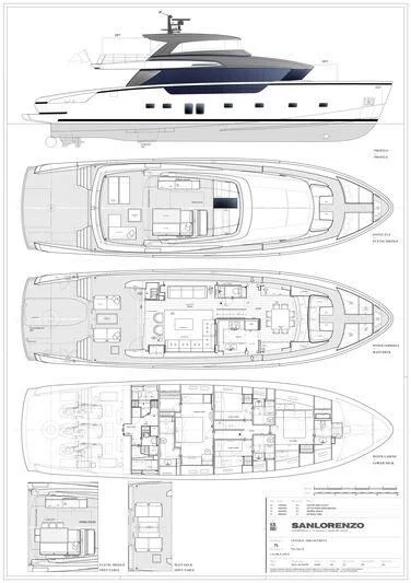 diagram, engineering drawing aboard PESA Yacht for Sale