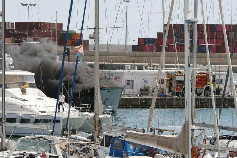 a group of boats are parked in a harbor aboard PESA Yacht for Sale