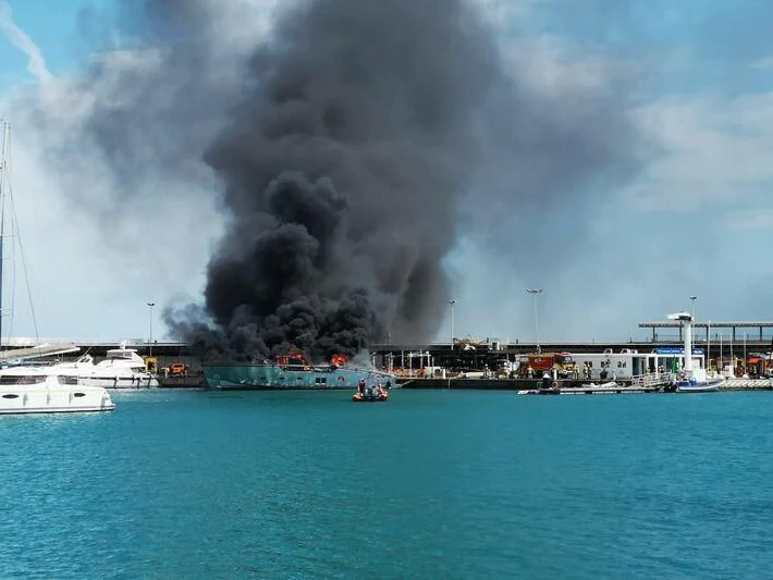 a large explosion in the water aboard PESA Yacht for Sale