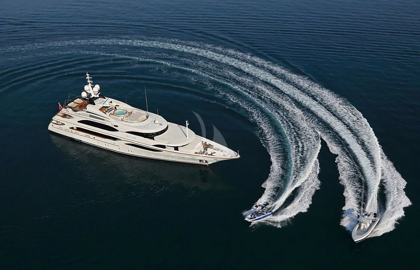 a boat in the water aboard JAGUAR Yacht for Charter