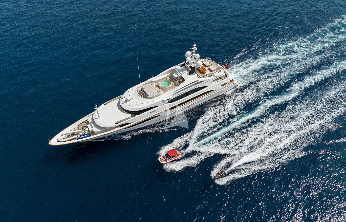 a ship in the water aboard JAGUAR Yacht for Charter