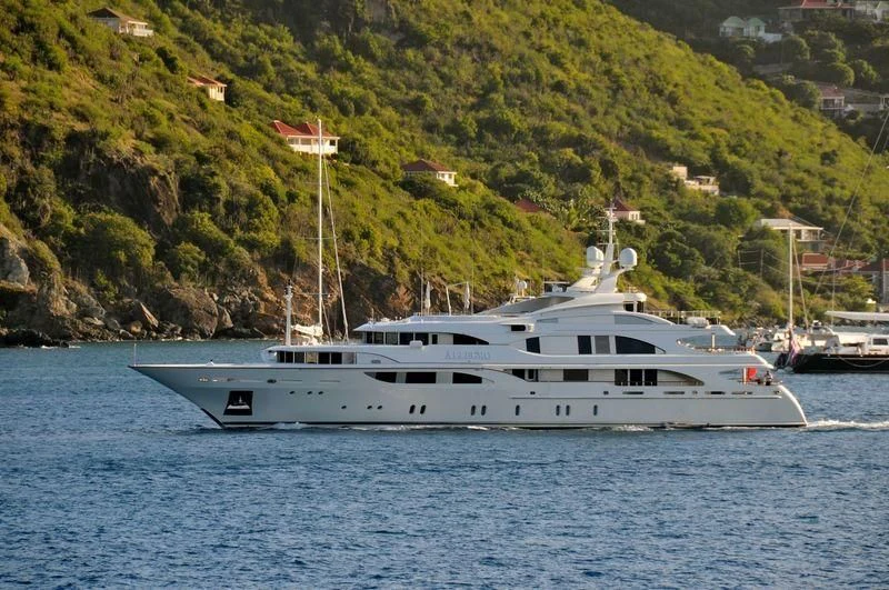 a boat on the water aboard JAGUAR Yacht for Charter