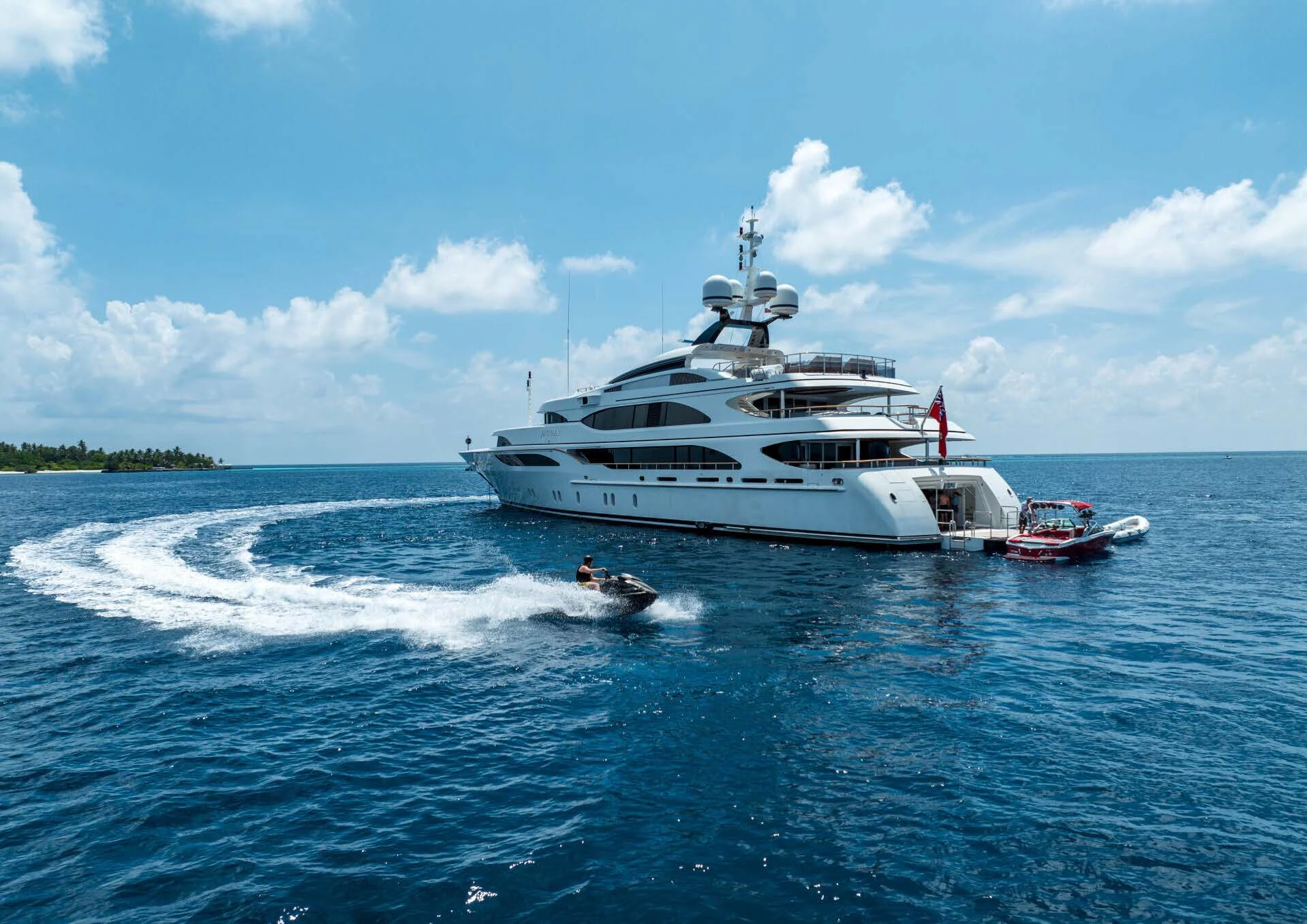 a boat on the water aboard JAGUAR Yacht for Charter